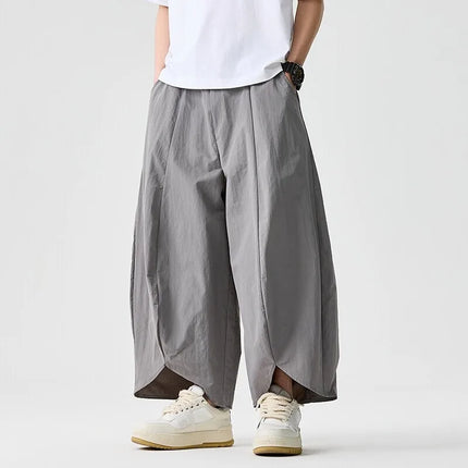 2026 Pantaloni estivi a gamba larga Vendite da uomo Pantaloni casual Stili giapponesi Samurai Costume Harun Pantaloni da uomo Pantaloni lanterna Pantaloni sportivi