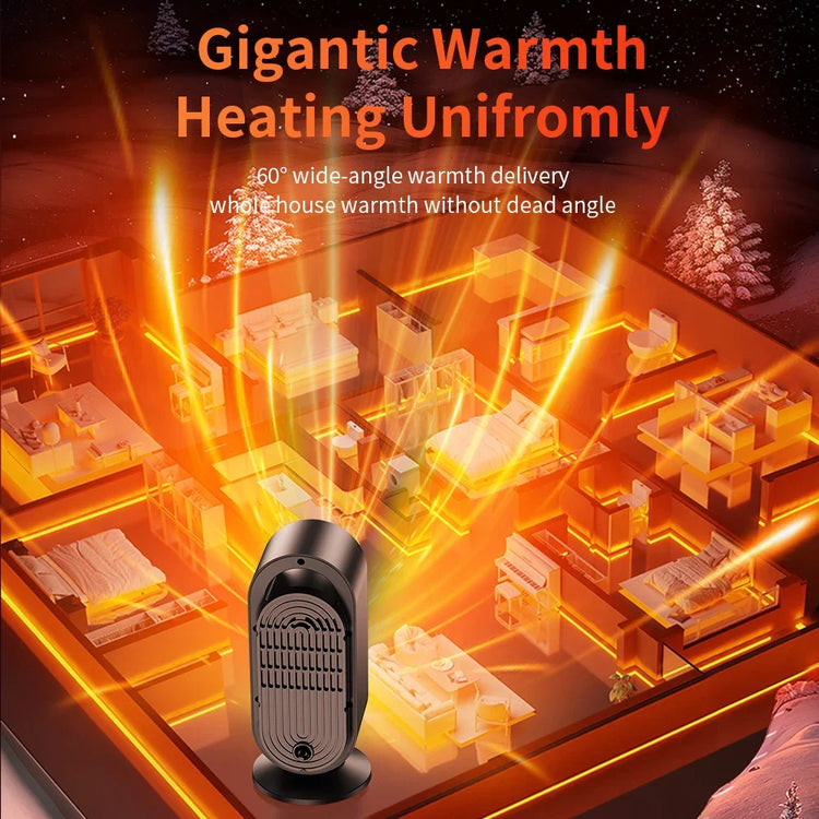 Portable Heater Mini Electric Heater Room Space Heater Warm Heating Hot Fans Desktop Tilting Power-Off Office Mute Heater 1000W