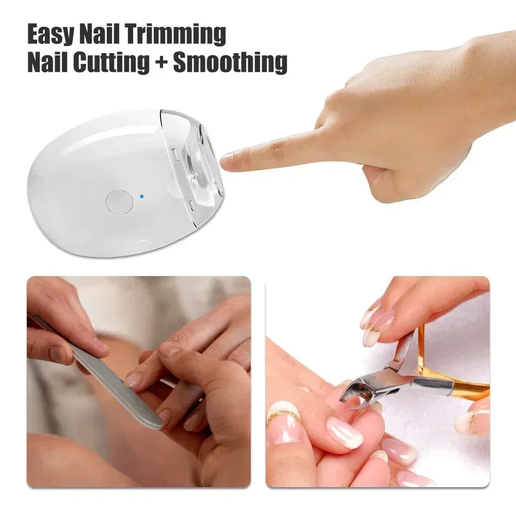 Electric Nail Clipper Cutter With LED Light Rechargeable Nail Cutter Manicure For Baby Adult Nail Polish Manicure Tool Nail Care