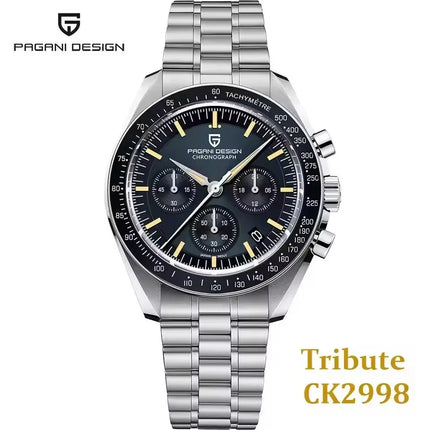 PAGANI DESIGN 500 Orologio da Uomo di Lusso con Tachimetro Circolare, Cronografo Sportivo, Vetro Zaffiro AR, Movimento Giapponese, Acciaio 316L, Luminoso