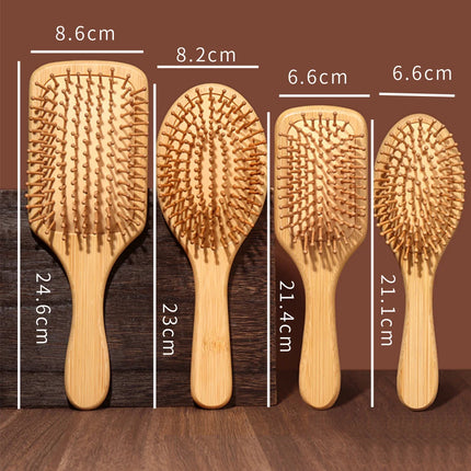 Bamboo Hairbrush Natural Wooden Anti-Static Brush Hair and Scalp Grooming Anti-Static Air Cushion Styling Tool Universal