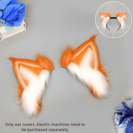 Electric Fox Ear Headband Gravity-Sensitive Simulation Realistic Animal Fluffy Ears Cosplay Headpiece Cat Ear Anime Accessories