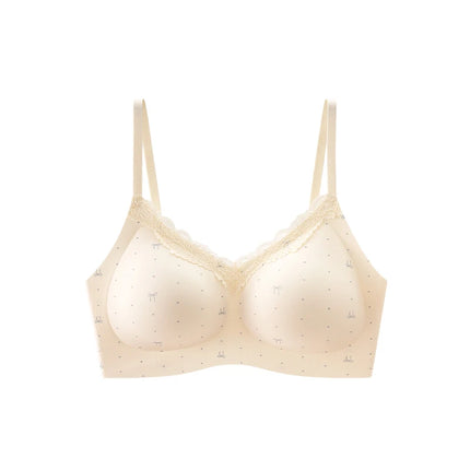 FallSweet French Floral Wireless Push Up Bra for Women Sweet Lace Bralette with Small Breasts Anti-sagging Brassiere Lingerie