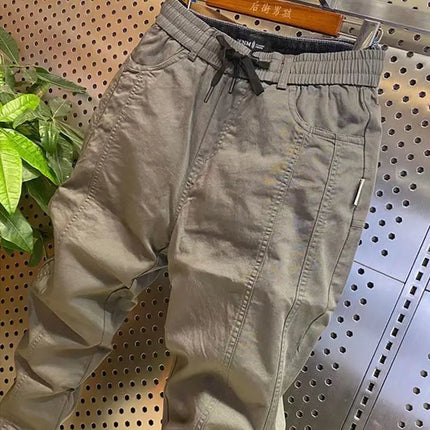 2026 Summer New Men's Casual Pants Solid Color Versatile Slimming Dad Trousers Solid Color Jogger Cargo Pant