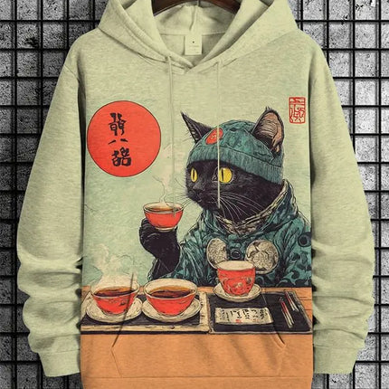 Cartoon Graffiti Cat Pattren Unisex Hoodies Sweatshirt 3D Print Men/Women Tracksuit Coat Harajuku Hoodie Pullover Men's Clothing