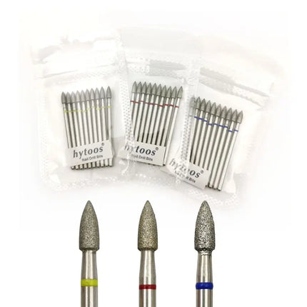 HYTOOS Cone Diamond Cuticle Bit Manicure Drills Nails Accessories Tools