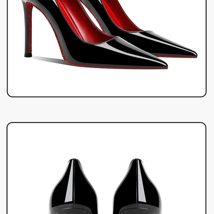Tacchi da donna 2025 Nuovo marchio di lusso Décolleté Fondo rosso Punta a punta Strass Tacchi alti Elegante stiletto Party Prom Scarpe da donna