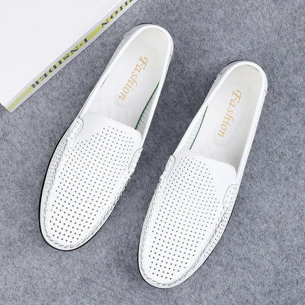 Mocassini Casual da Uomo in Vera Pelle, Scarpe Eleganti da Cerimonia, Mocassini Comodi per il Tempo Libero, Scarpe da Guida da Uomo, Slip-On Senza Lacci, Taglie Grandi