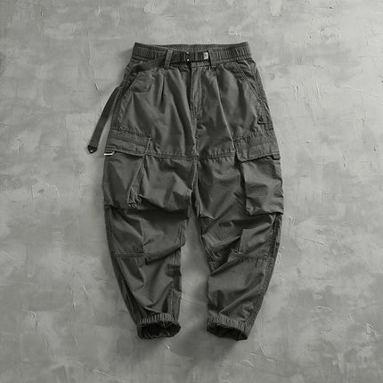 Men's corset casual pants loose 3D vertical cut retro military style outdoor scratch resistant multi-pocket cargo pants
