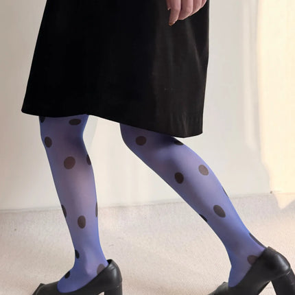 Colorful Large Polka Dot Silk Stockings, Sexy Polka Dot Print, Ultra-Thin, Women's Tights, JK Skirt Accessories