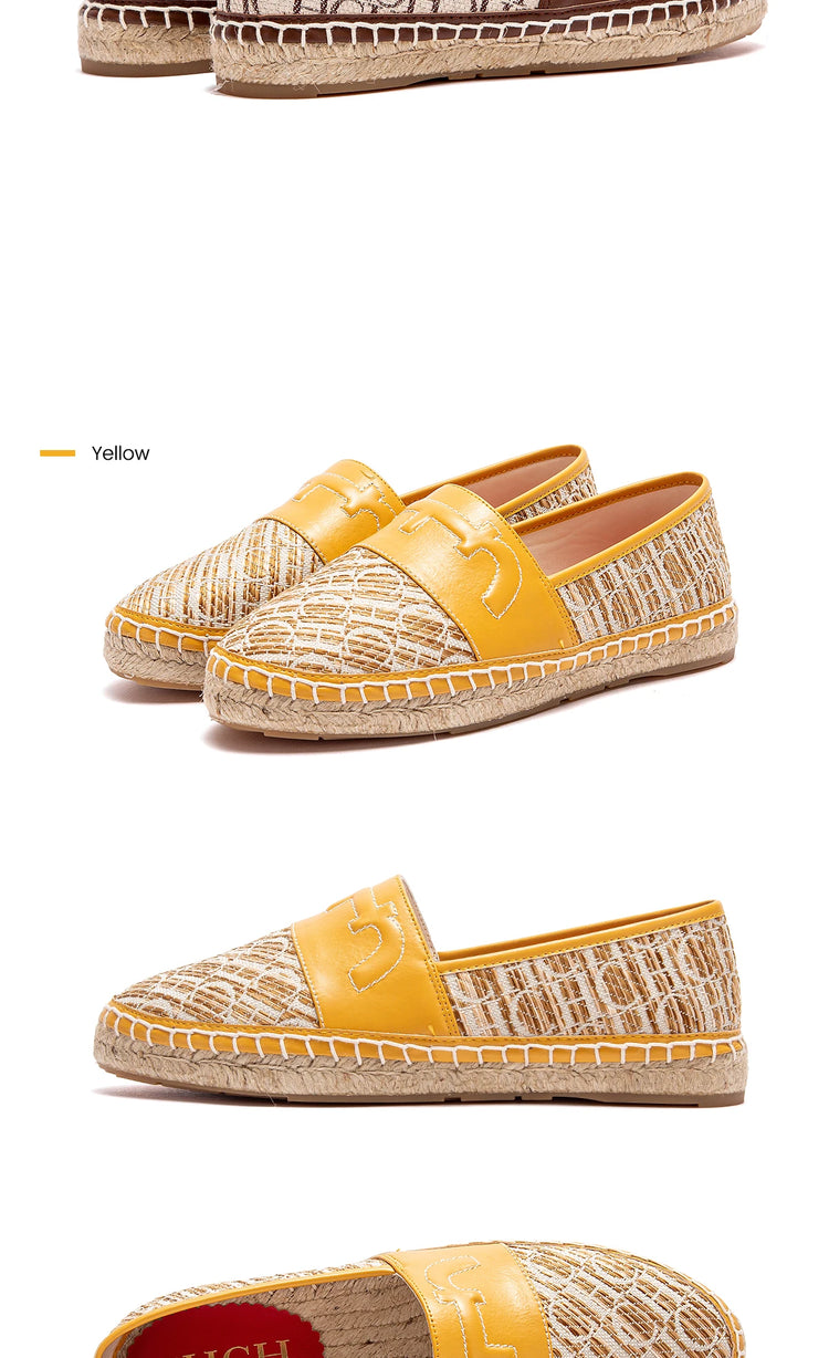 Retro Classic Style New Women's Flat Shoes Letter Print Design Women's Casual Fisherman Shoes Fashionable and Versatile
