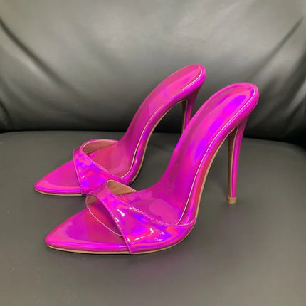 Women's Stiletto Heel Open Toe Sandals, Starry Summer Style, with Dazzling Laser Colors, 2026
