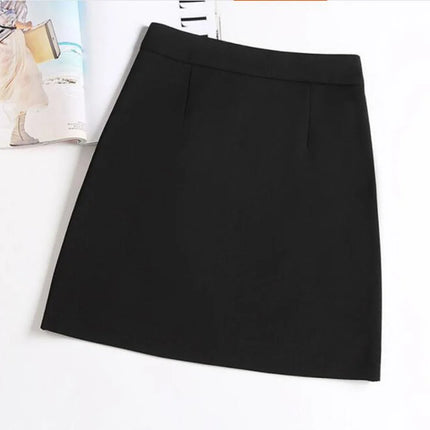 Minigonne estive Donna Chiffon Nero Bianco Moda Ufficiale Faldas 2022 Mujer Coreano Gonna a tubino Vita alta Breve Jupe femminile