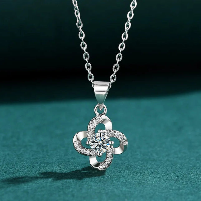 Collane in Argento Sterling 925 con Zirconia Cubica 6A per Donne, Nuova Tendenza Brillante, Gioielli Geometrici alla Moda per Feste Serali e Regali PlatiNum