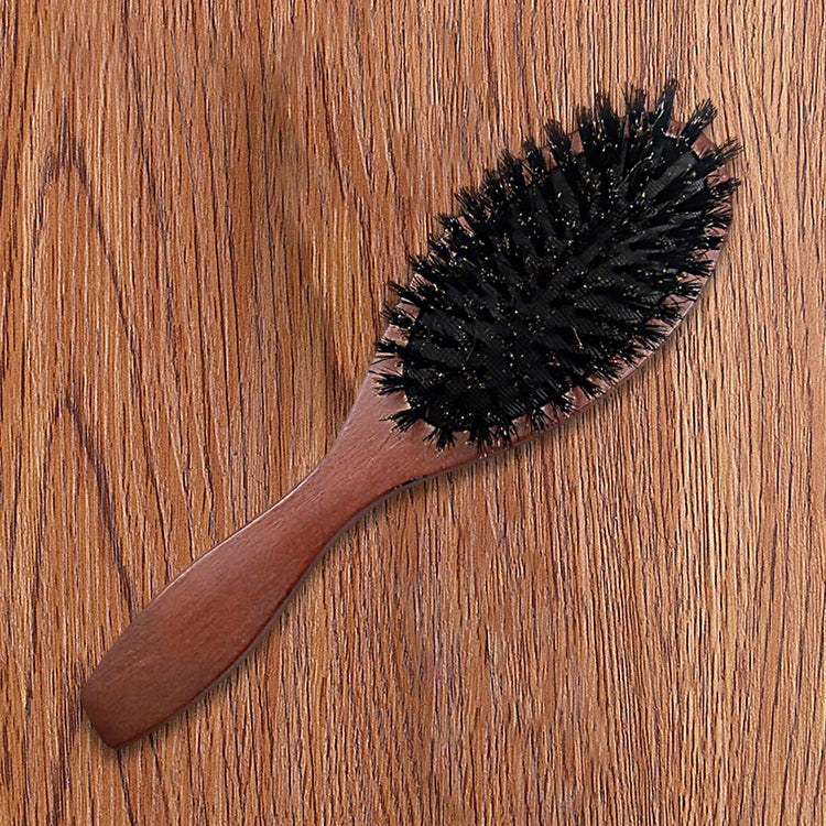 Natural Boar Bristle Brush Comb Anti-Static Oval Hairdressing Hair Styly Comb Wood Woman Hairbrush 2027