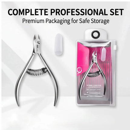Professional Pedicure Nail Tools: Double Springs Cuticle Trimmer, Sharp Blade Clippers for Nail Art & Care
