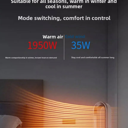 Ventilatore a Torre Senza Pale Angelo Tedesco 220V, Purificatore d'Aria e Riscaldatore 2 in 1 per Uso Domestico QDW