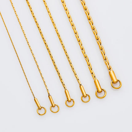 0.6/0.8/1/1.2/1.8/2.3mm di larghezza in acciaio inossidabile piccola catena sottile collana color oro per le donne ragazza chocker gioielli di moda regalo PlatiNum