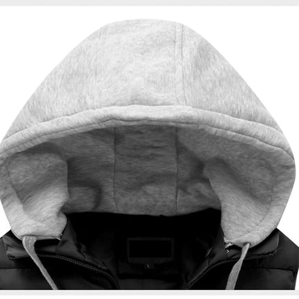 Autumn Winter Mens Warm Down Padded Vests Fashion Men Thermal Windbreaker Waistcoats Men Zipper Hooded Parkas Vests Clothing