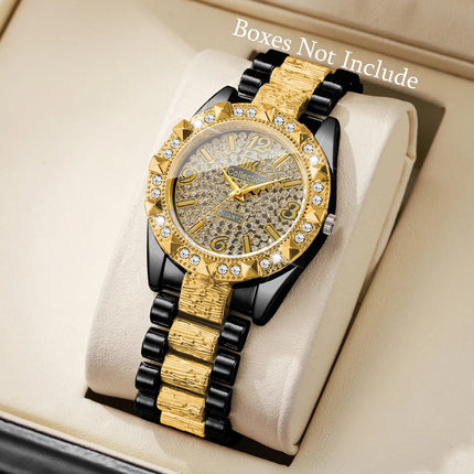 Orologi da donna con diamanti di lusso Orologio da polso al quarzo da donna con quadrante arabo alla moda Reloj Mujer Orologio da ragazza regalo (senza scatola) platinumshop