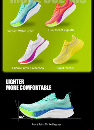 IRUNSVAN Men's Carbon Plate Sneakers Professional Marathon Racing Running Shoes High Quality  Shoes Comfortable Sports Shoe PlatiNum