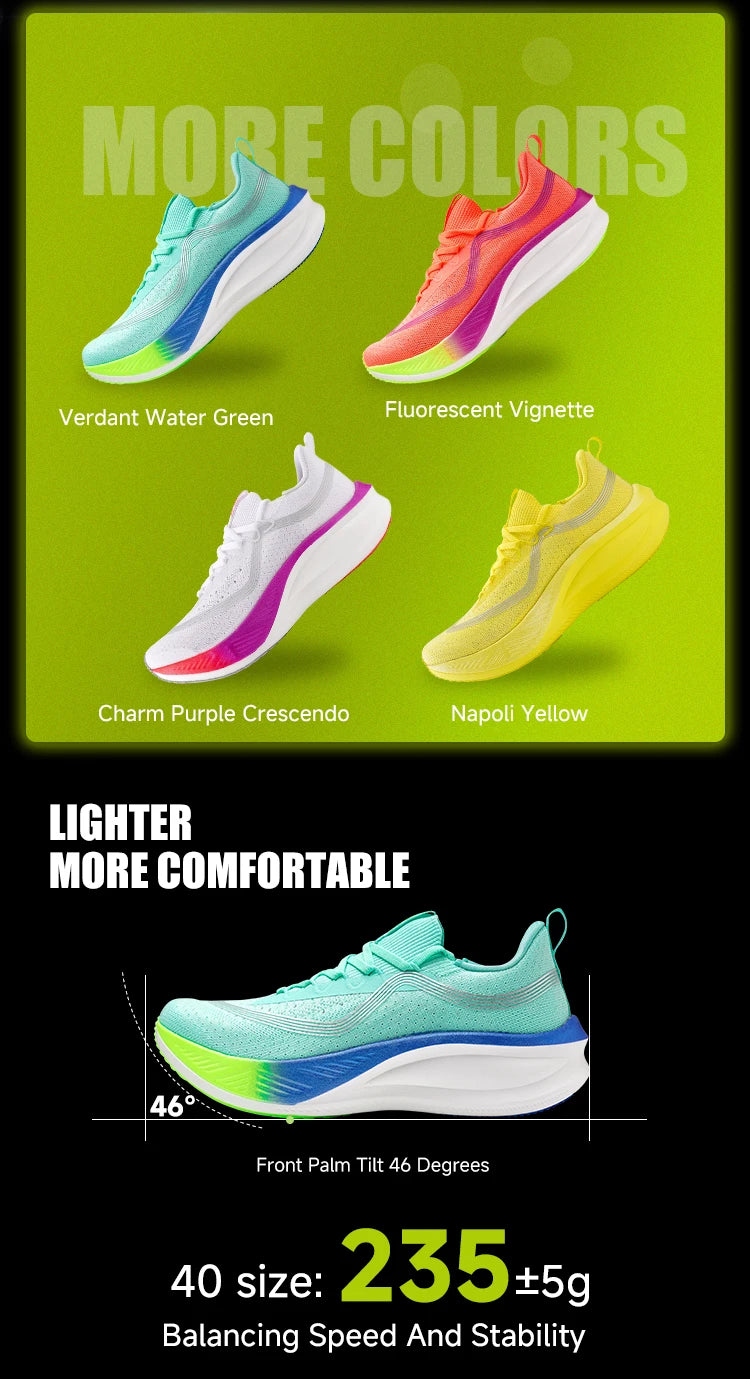 IRUNSVAN Men's Carbon Plate Sneakers Professional Marathon Racing Running Shoes High Quality  Shoes Comfortable Sports Shoe PlatiNum