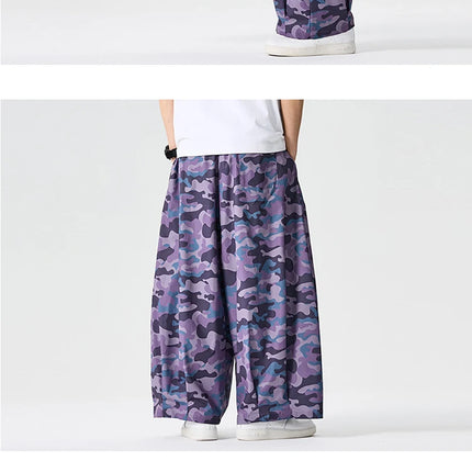 Pantaloni cargo mimetici uomo pantaloni Harem casual oversize da strada uomo pantaloni larghi Harajuku per sport all'aria aperta pantaloni a gamba larga da uomo streetwear