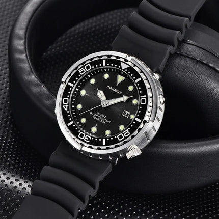 FOXBOX Top Brand Fashion Diver Watch Men 50ATM Waterproof Date Clock orologi sportivi orologio da polso al quarzo da uomo Relogio Masculino platinumshop