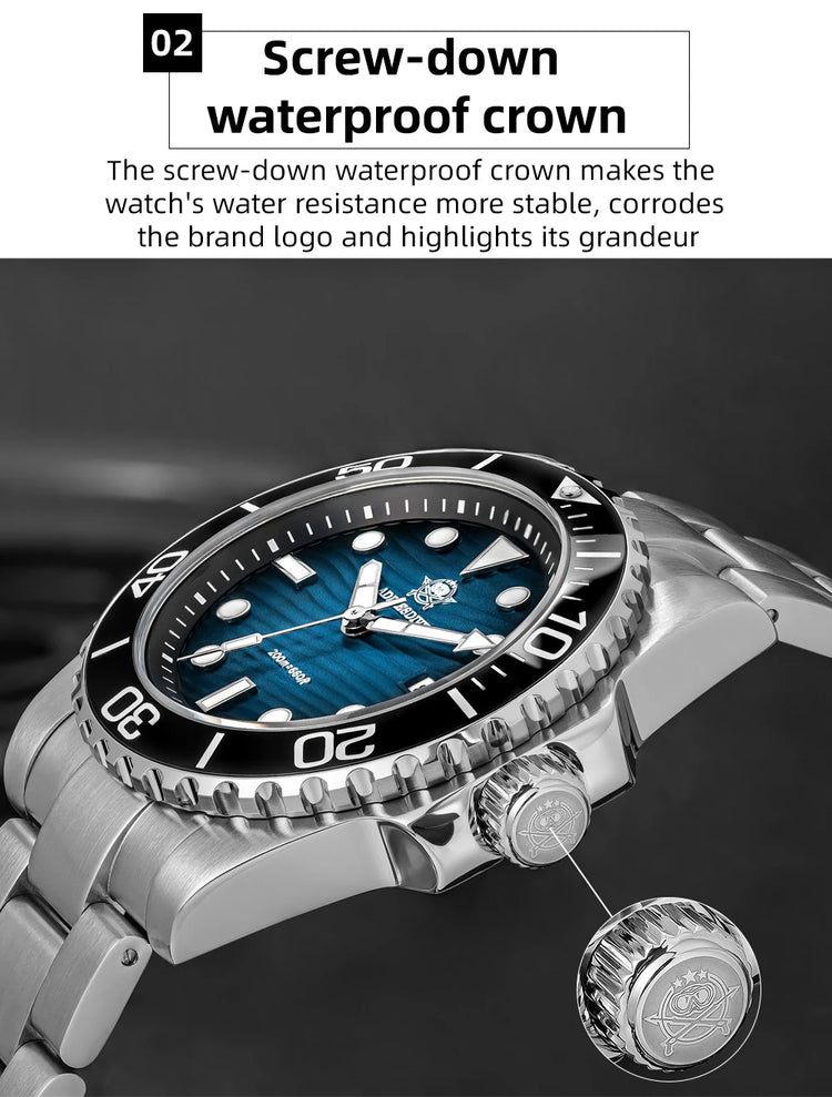 ADDIESDIVE Luxury Men's Quartz Watch Japan 2115 Stainless Steel Diving Luminous Watches 200m Waterproof High-End Wristwatch New