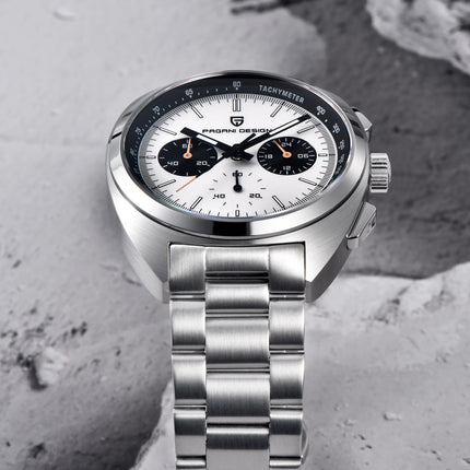 PAGANI DESIGN 2026 Nuovo Orologio al Quarzo con Quadrante Panda, Tutto in Acciaio, Movimento Giapponese, Cronografo di Lusso, Zaffiro, Luminoso, Impermeabile, Orologio da Uomo