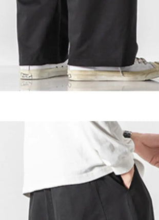 Pantaloni estivi da uomo a gamba larga Pantaloni moda casual solidi leggeri e sottili Harun Pantaloni da jogging larghi da uomo Pantaloni cargo Streetwear Taglie forti 5XL