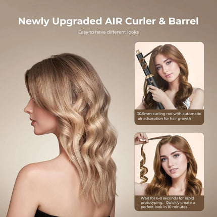 UKLISS 638 5‑In‑1 Hot Air Brush Set, Professional Hair Styling Tools, Multi‑Function Hair Dryer Curling Iron Straightener Kit For Curling, Drying, Straightening, Smoothing And Fluffy Hairstyle, For Home Professional Use