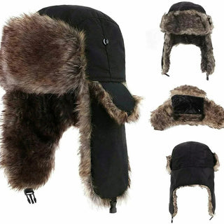Winter Mens Ushanka Trapper Hat Russian Trooper Ear Flap Cap Earflap