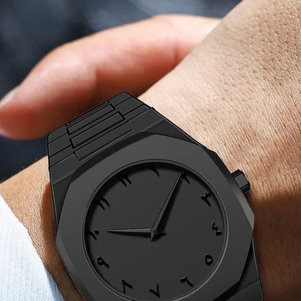 Orologio al quarzo dal design minimalista per uomo, casual, leggero, cinturino in plastica, impermeabile, sportivo, da lavoro, orologio creativo da uomo platinumshop