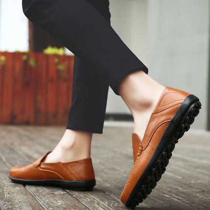 Scarpe Casual in Pelle da Uomo, Sneakers Estive di Lusso in Vera Pelle, Mocassini Italiani Traspiranti Slip-on