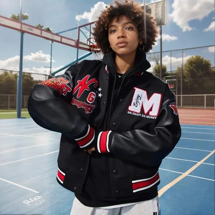Streetwear Bomber Baseball Jacket Men Y2K Hip Hop Letter Embroidered Leather Retro Jacket Men Motorcycle Wear Zipper Coats Male