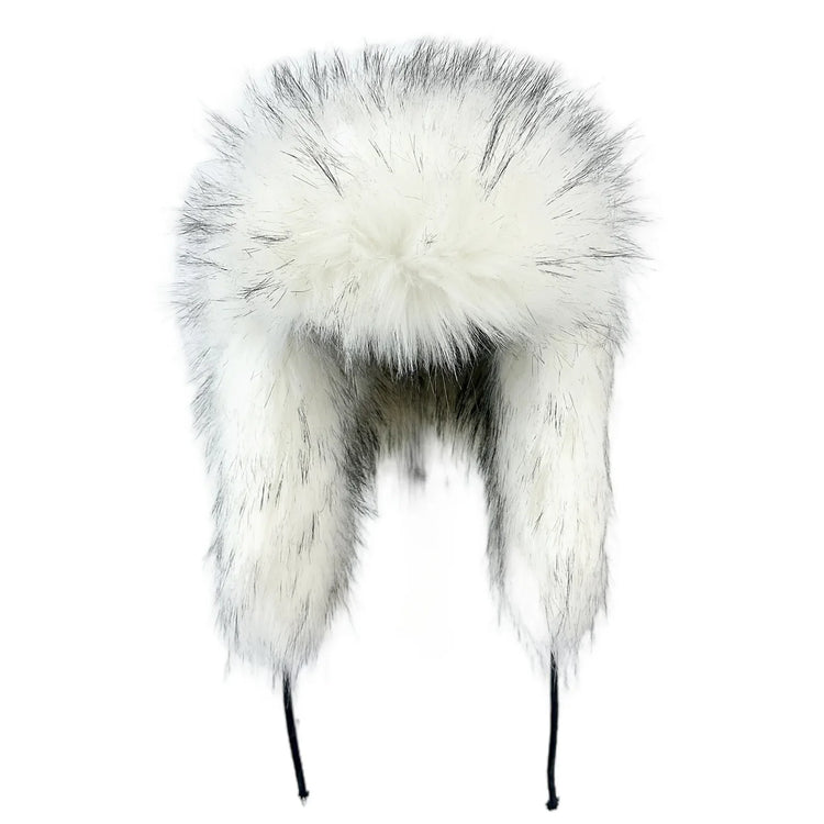 Y2K Fluffy Popular Russian Female Round Earflap Cap Faux Fur Winter Warm Hat For Women Faux Fox Raccoon Fur Beanies Bomber Gorra