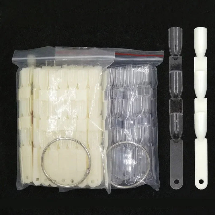 50pcs Set 150 Tips 3 Knots Fan Nail Art Display Swatch Chart UV Gel Polish Practice Color Card Palette Tool 2027
