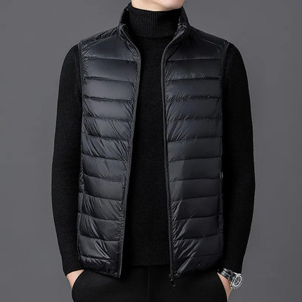 Men' Sleeveless Vest Jackets Winter Fashion Male Cotton-Padded Vest Coats Men Stand Collar Warm Waistcoats Clothing