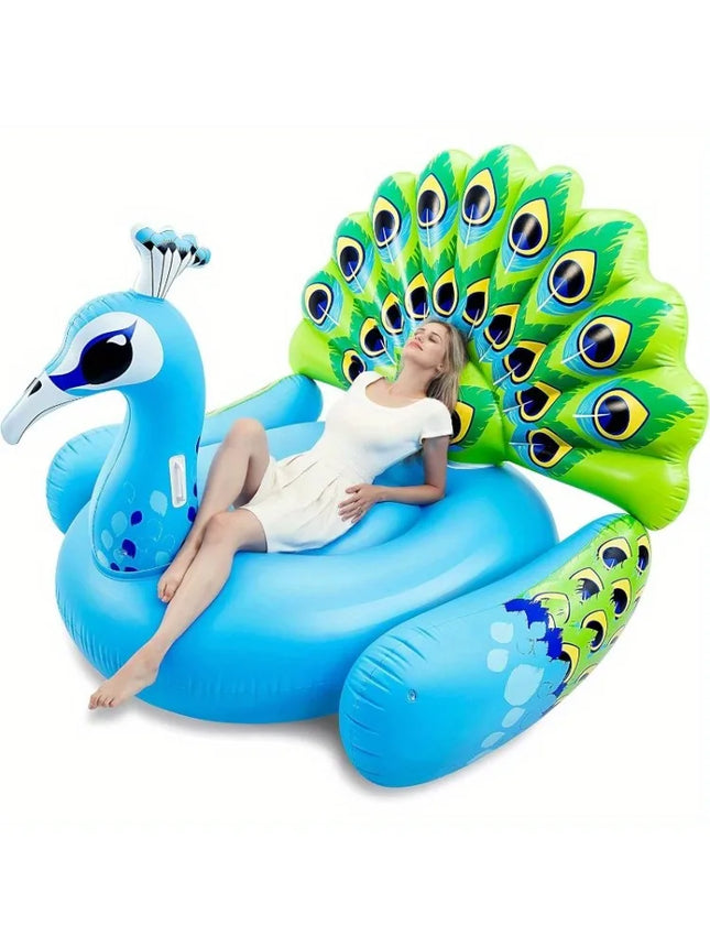 Sloosh Giant Inflatable Peacock, Fun Pool Float for Swimming Pool and Beach, Summer Floating Toy for Adults and Kids
