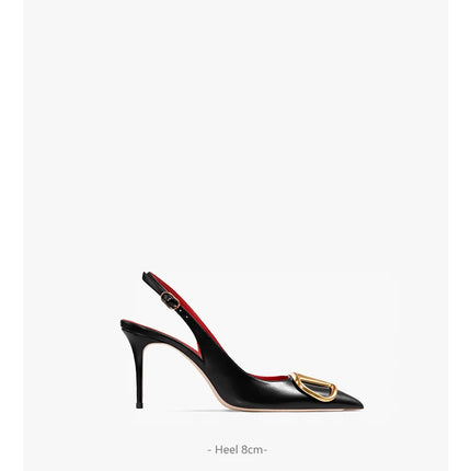 HLTINO Fahion Slingback Nero Comode Scarpe Estive da Donna Sandali con Tacco Alto 2025 Tendenza per Abito da Festa di Nozze