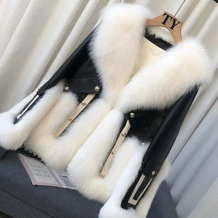 2026 High-End Womens Whole Hide Imitation Fox Fur Fur Coat Winter Short Fur One Warm Jacket Fashion Female Cold Parka Fur Coats