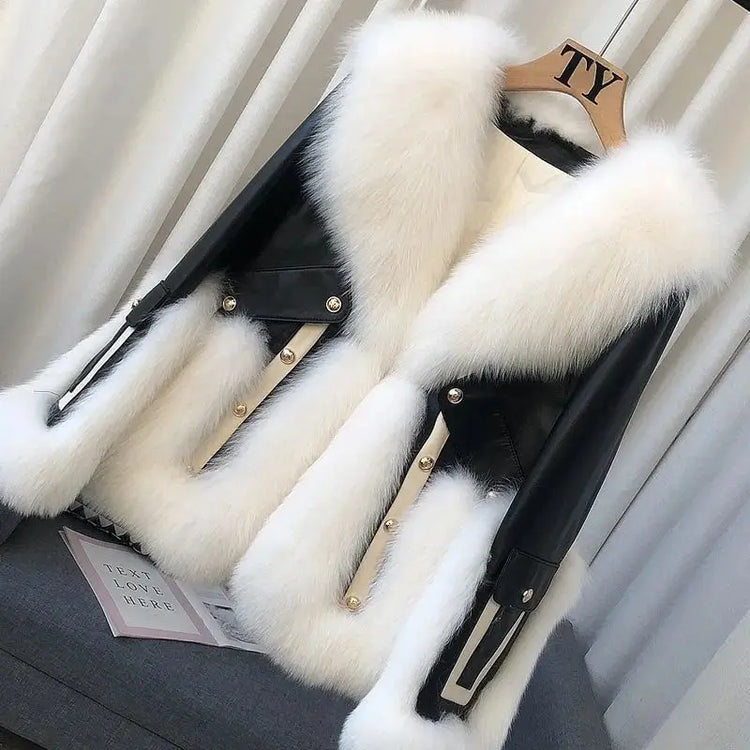 2026 High-End Womens Whole Hide Imitation Fox Fur Fur Coat Winter Short Fur One Warm Jacket Fashion Female Cold Parka Fur Coats