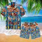 Camicie da gelato alla moda alla moda Set da uomo Camicia con stampa 3D + pantaloncini Set da due pezzi alla moda Camicia da spiaggia Hawaii Abbigliamento unisex platinumshop