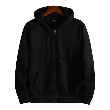 Zipper Hoodies Autumn Winter Men's New Long Sleeve Hooded Sweatshirt Fashion Casual Male Outfit Sportwear Loose Fit Clothes PlatiNum