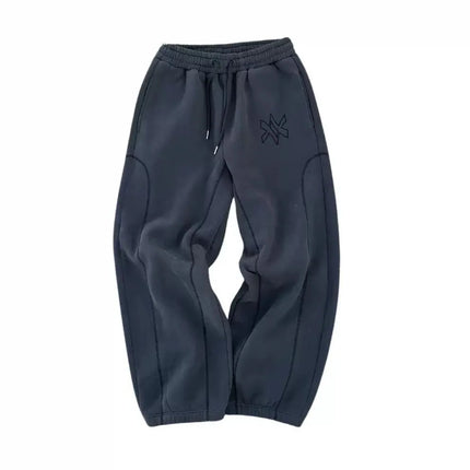 American Y2K Casual Zipper Hoodie Sweatpant Two Piece Set HipHop Oversized Embroidery Sweatshirts Men Women Casual Pants PlatiNum
