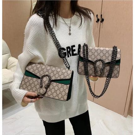 Fashion Popular Women's Bag Trend Brand Retro Chain Shoulder Bag High Quality Ladies Crossbody Bag Designer Luxury Handbag PlatiNum