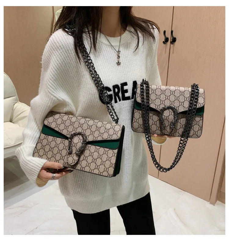 Fashion Popular Women's Bag Trend Brand Retro Chain Shoulder Bag High Quality Ladies Crossbody Bag Designer Luxury Handbag PlatiNum