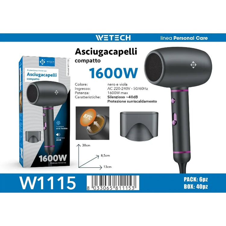 Professional Hair Dryer Collection, Foldable & Compact Household Hair Blow Dryer Series, Multi‑Power 1600‑2200W Ionic Hairdryer for Home Salon Daily Hair Styling