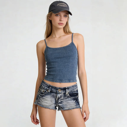 Y2K Drapeau Imprimé Graphique Mode Style Britannique Mini Short Harajuku Poche Short en Jean Femme Goth Slim Sexy Taille Basse